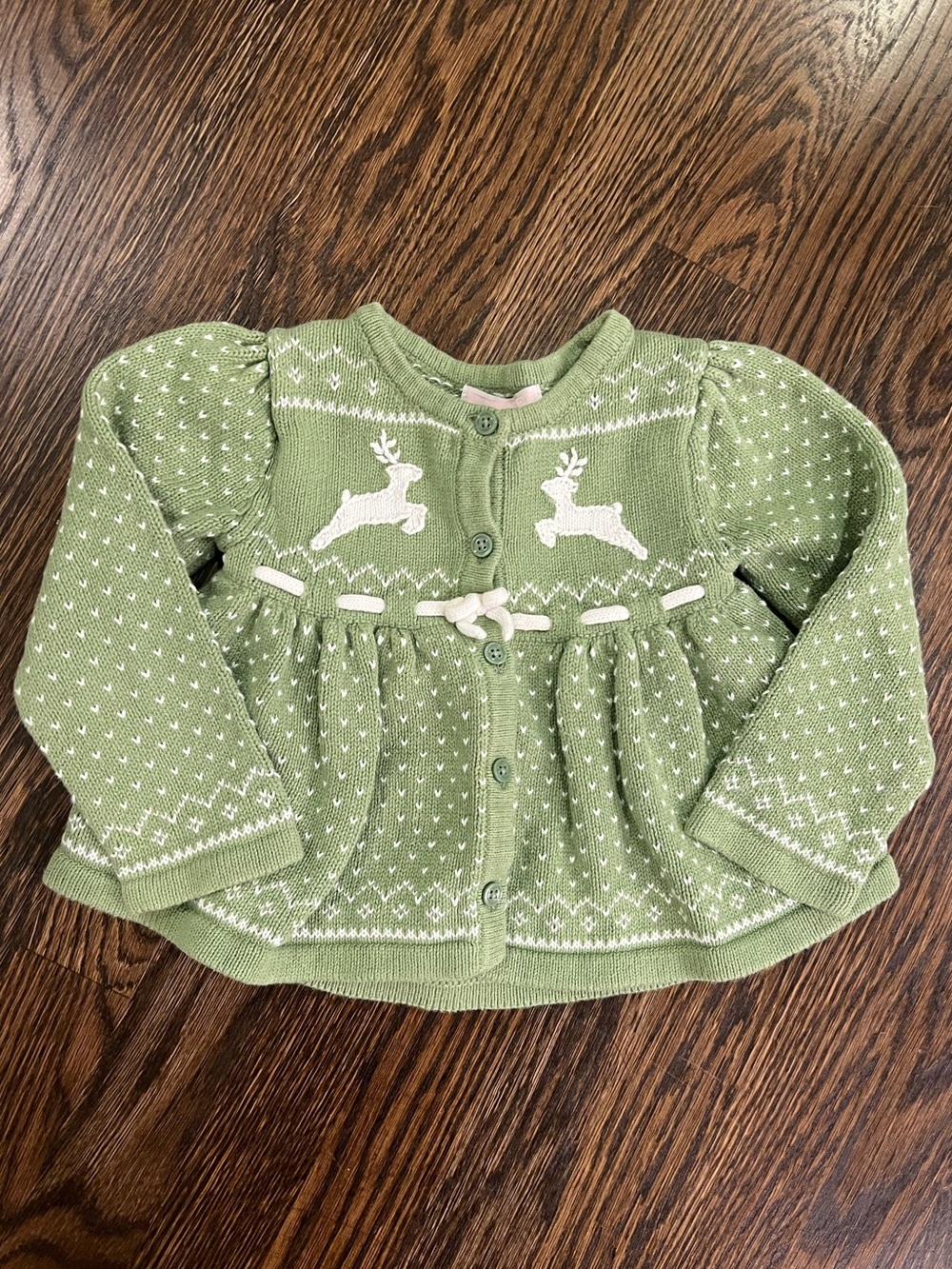Janie and Jack green reindeer sweater 2t